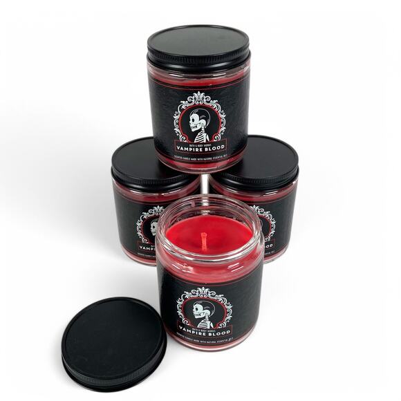 Vampire Blood Single Wick Candle Bath and Body Works 7oz Halloween Lot of 4 - Picture 2 of 2